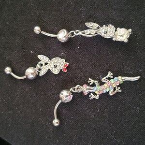 Bundle of 3 belly rings